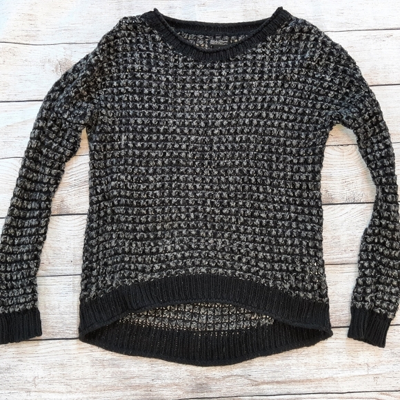 Lucky Brand Sweaters - Lucky Brand Open Weave Black and Gray Sweater SM